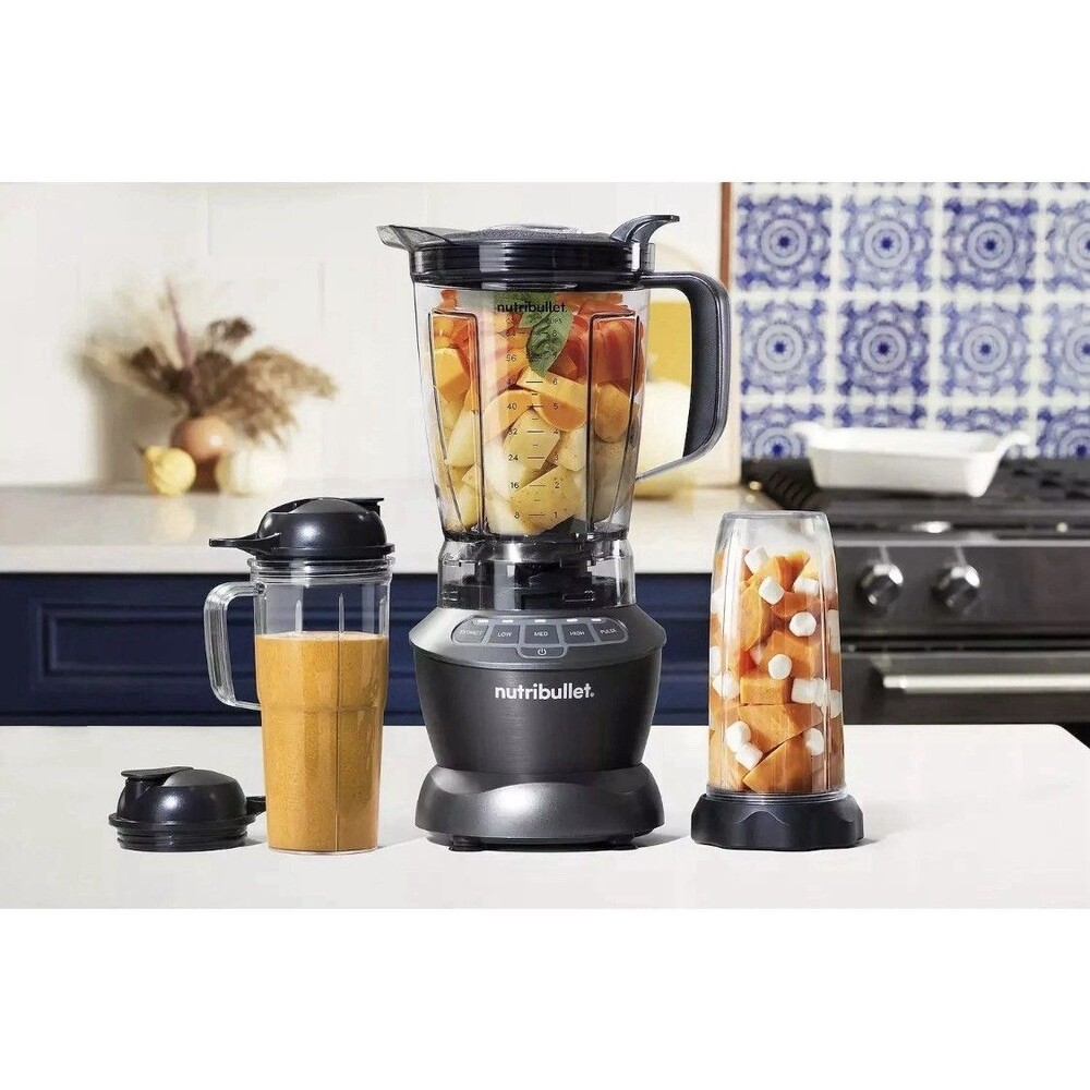 New NutriBullet 1200 Watt Blender Combo with Single Serve Cups NBF50500 Gray - Picture 8 of 16